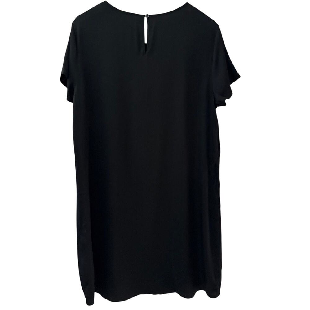 Quince Washable Stretch Silk Tee Dress in Black Size Large - Picture 5 of 9